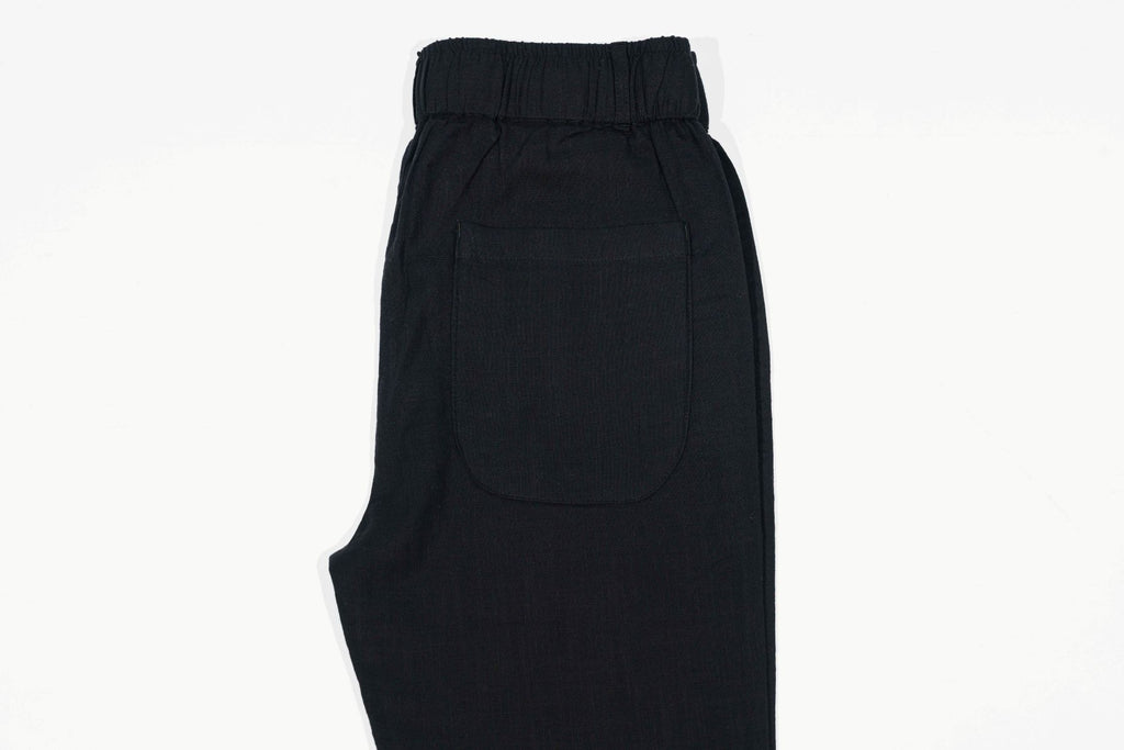 T&3s TAKO MAKO Linen Drawstring Pants - Black