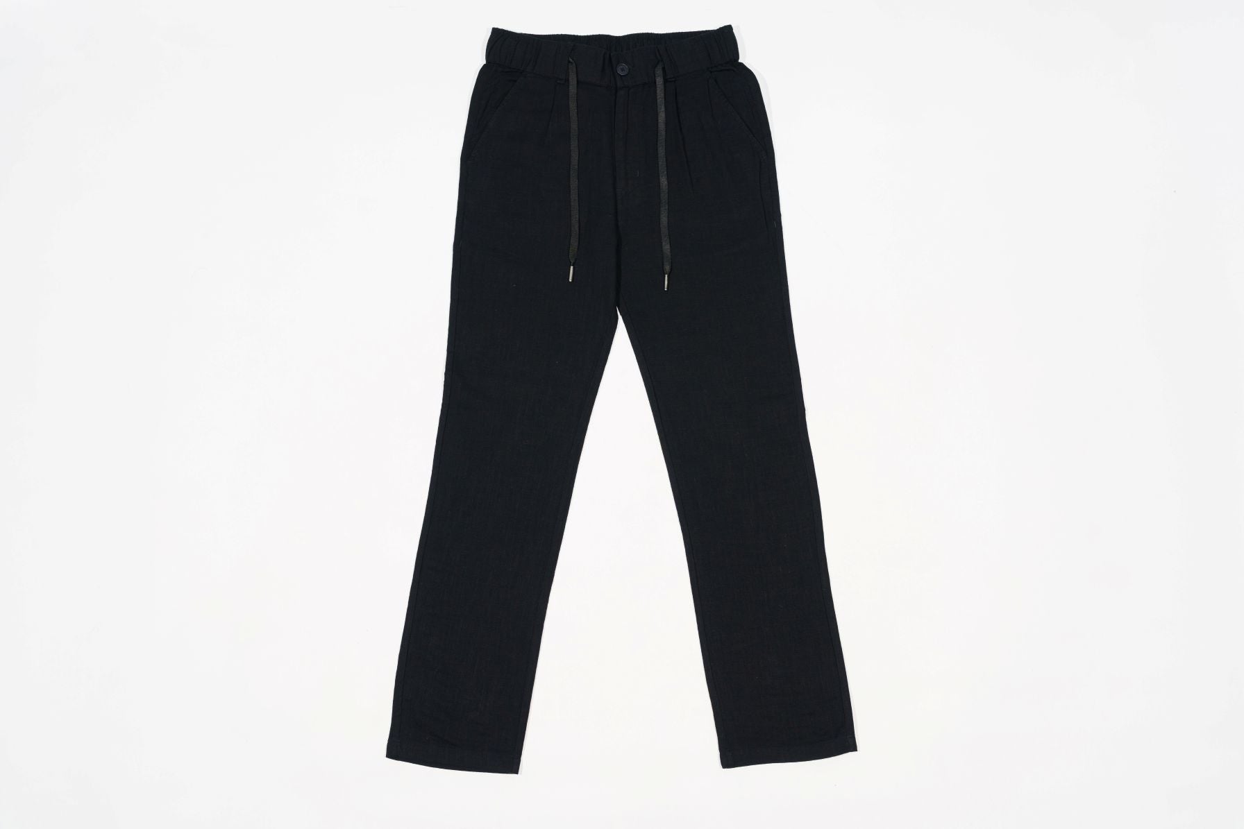 T&3s TAKO MAKO Linen Drawstring Pants - Black