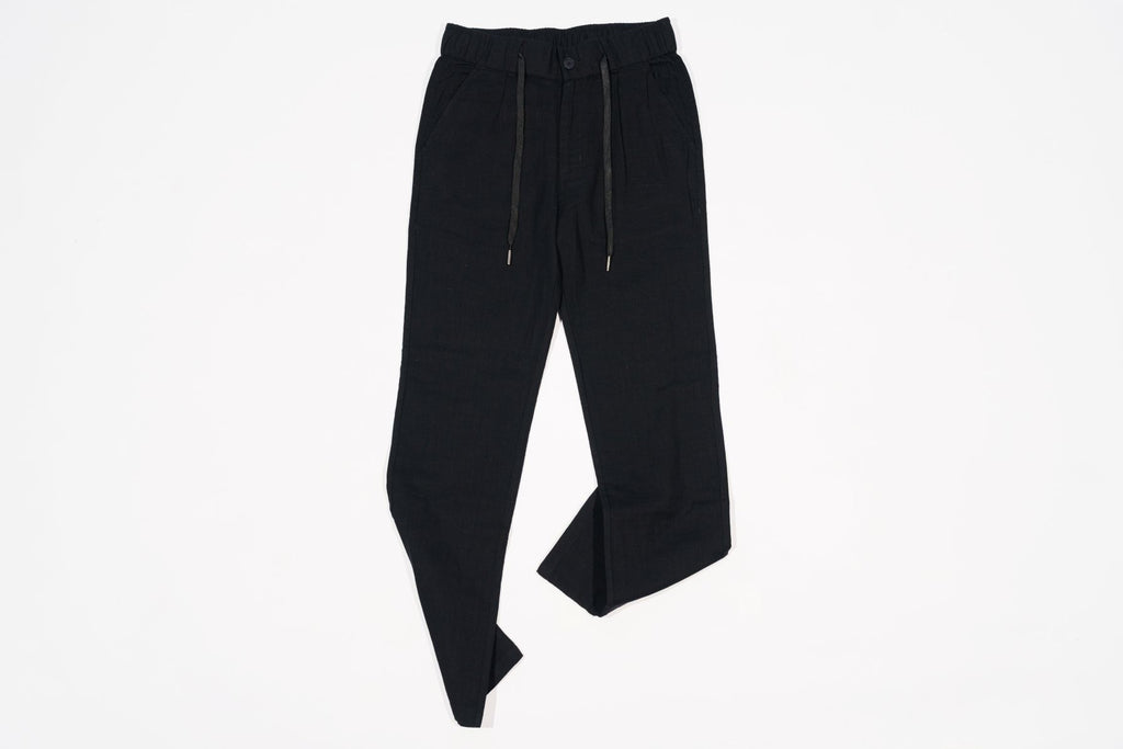 T&3s TAKO MAKO Linen Drawstring Pants - Black