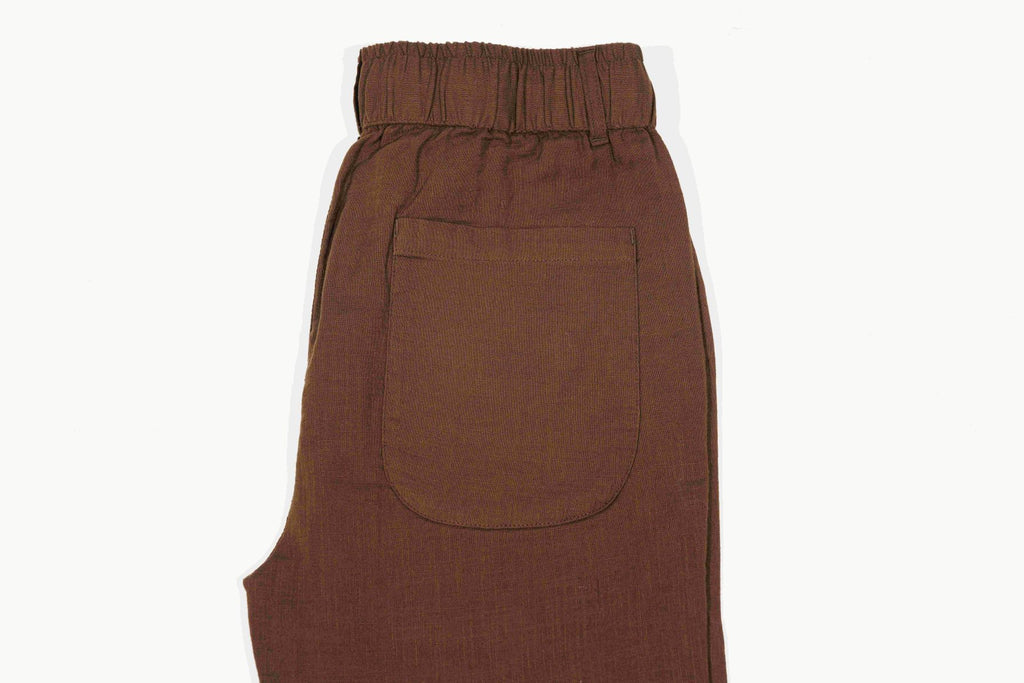 T&3s TAKO MAKO Linen Drawstring Pants - Dark Taupe