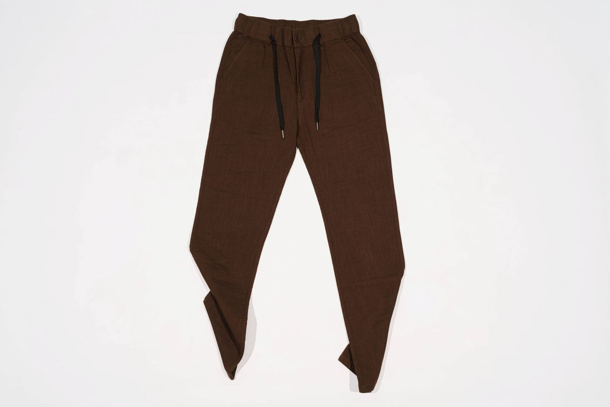T&3s TAKO MAKO Linen Drawstring Pants - Dark Taupe