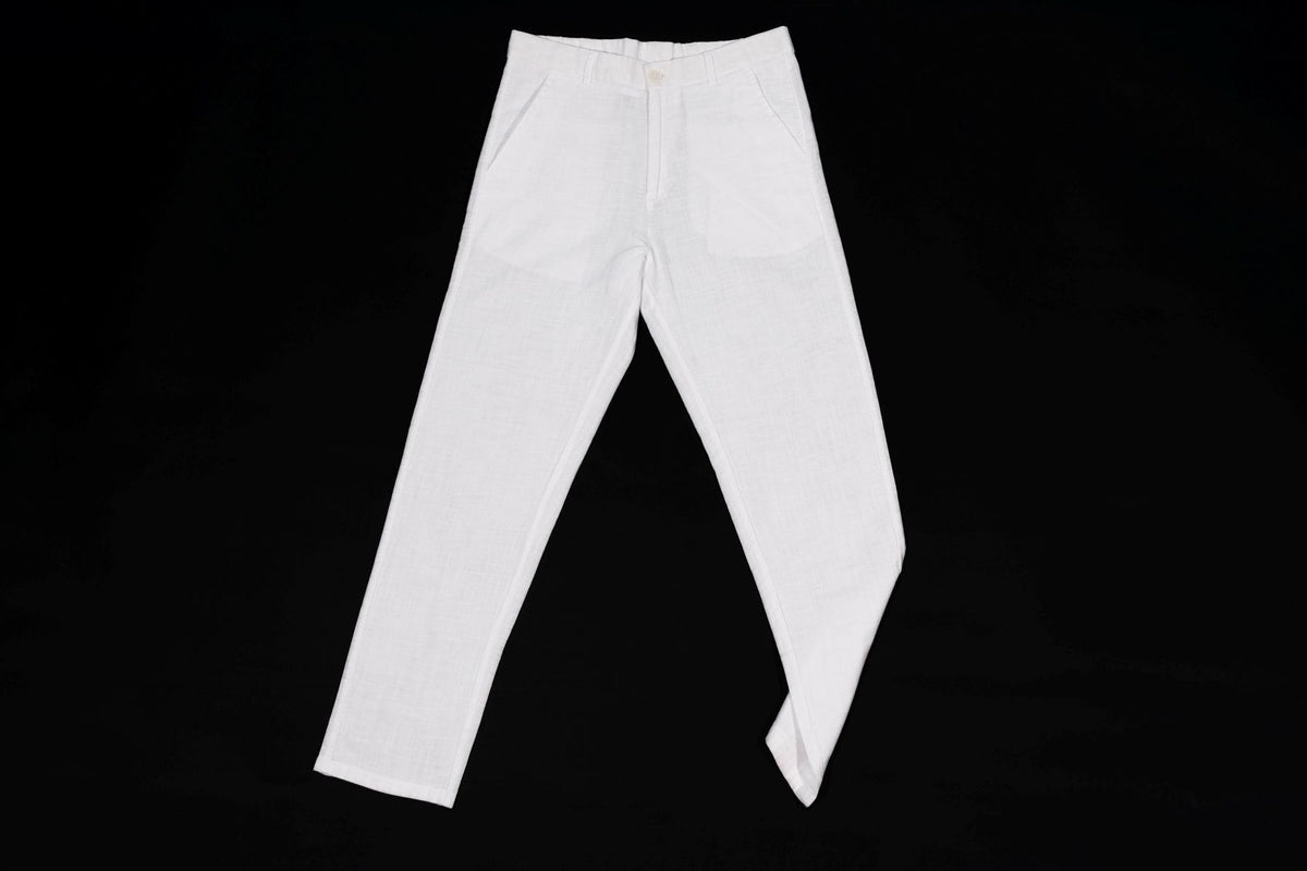 T&3s TAKO MAKO Linen Drawstring Pants - White