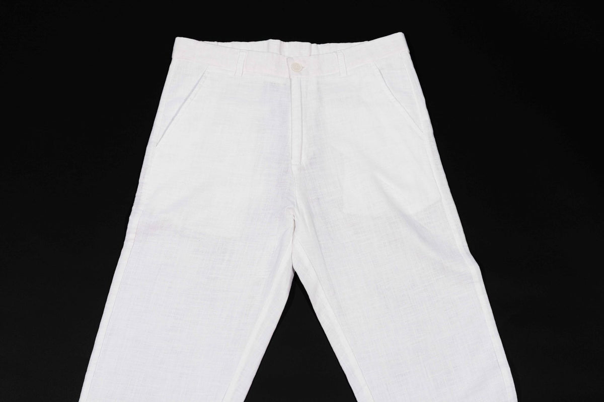 T&3s TAKO MAKO Linen Drawstring Pants - White