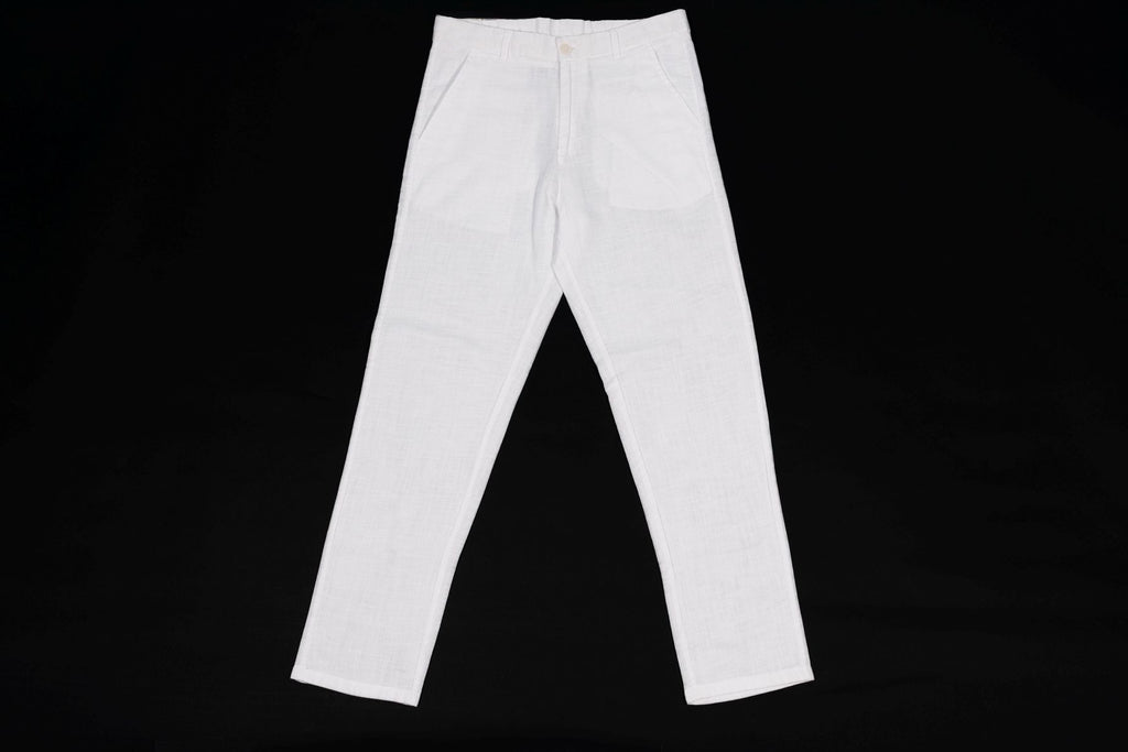 T&3s TAKO MAKO Linen Drawstring Pants - White