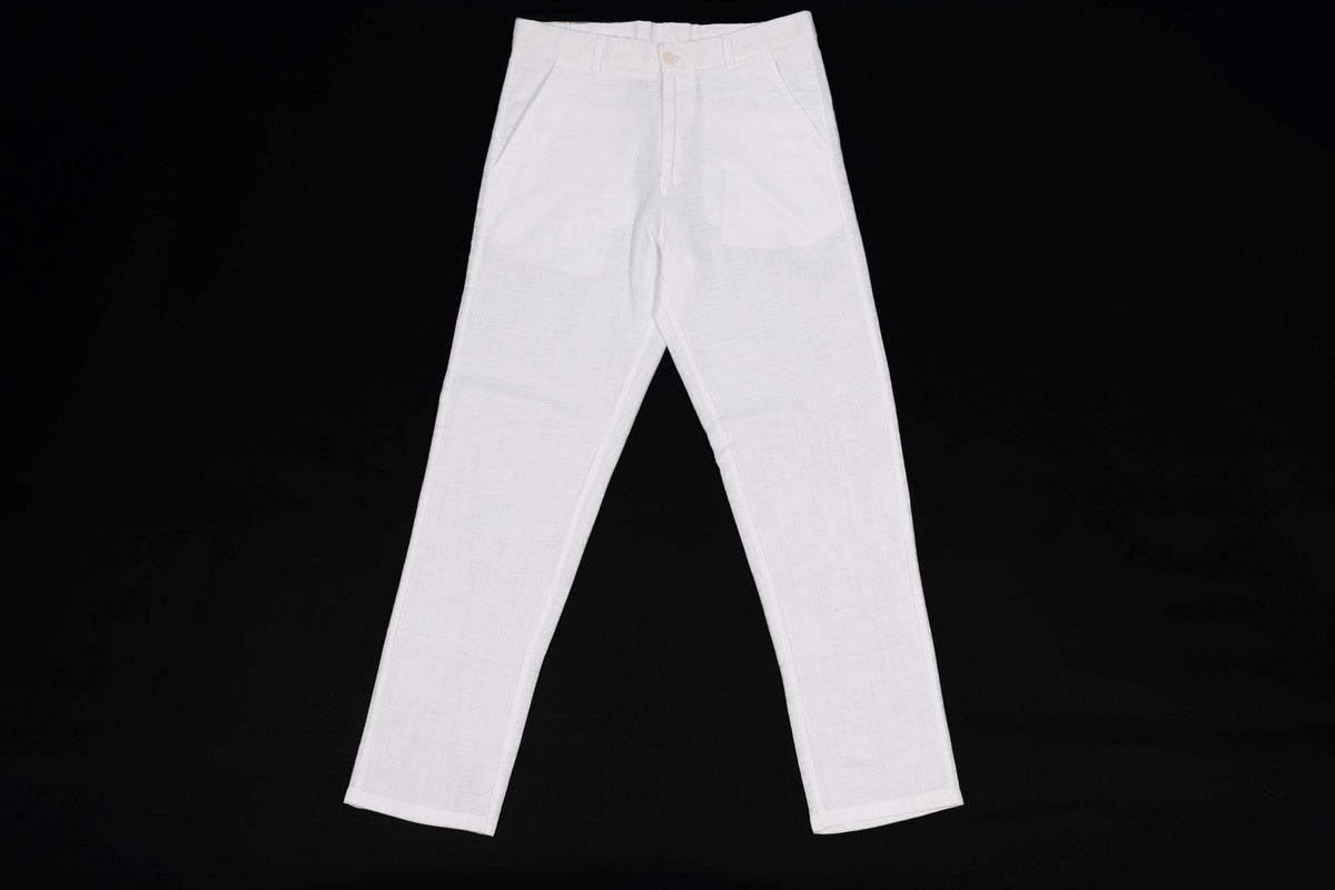 T&3s TAKO MAKO Linen Drawstring Pants - White